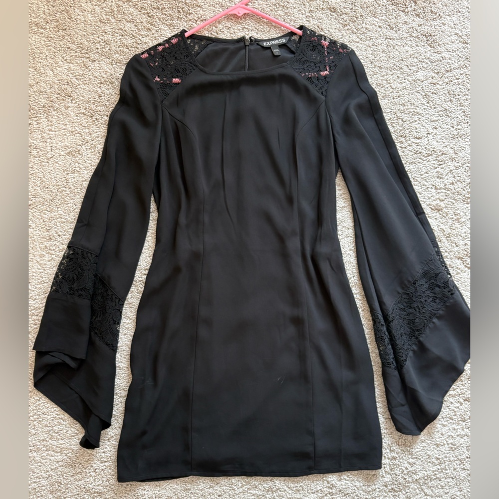 Express Black Dress with Lace Detail